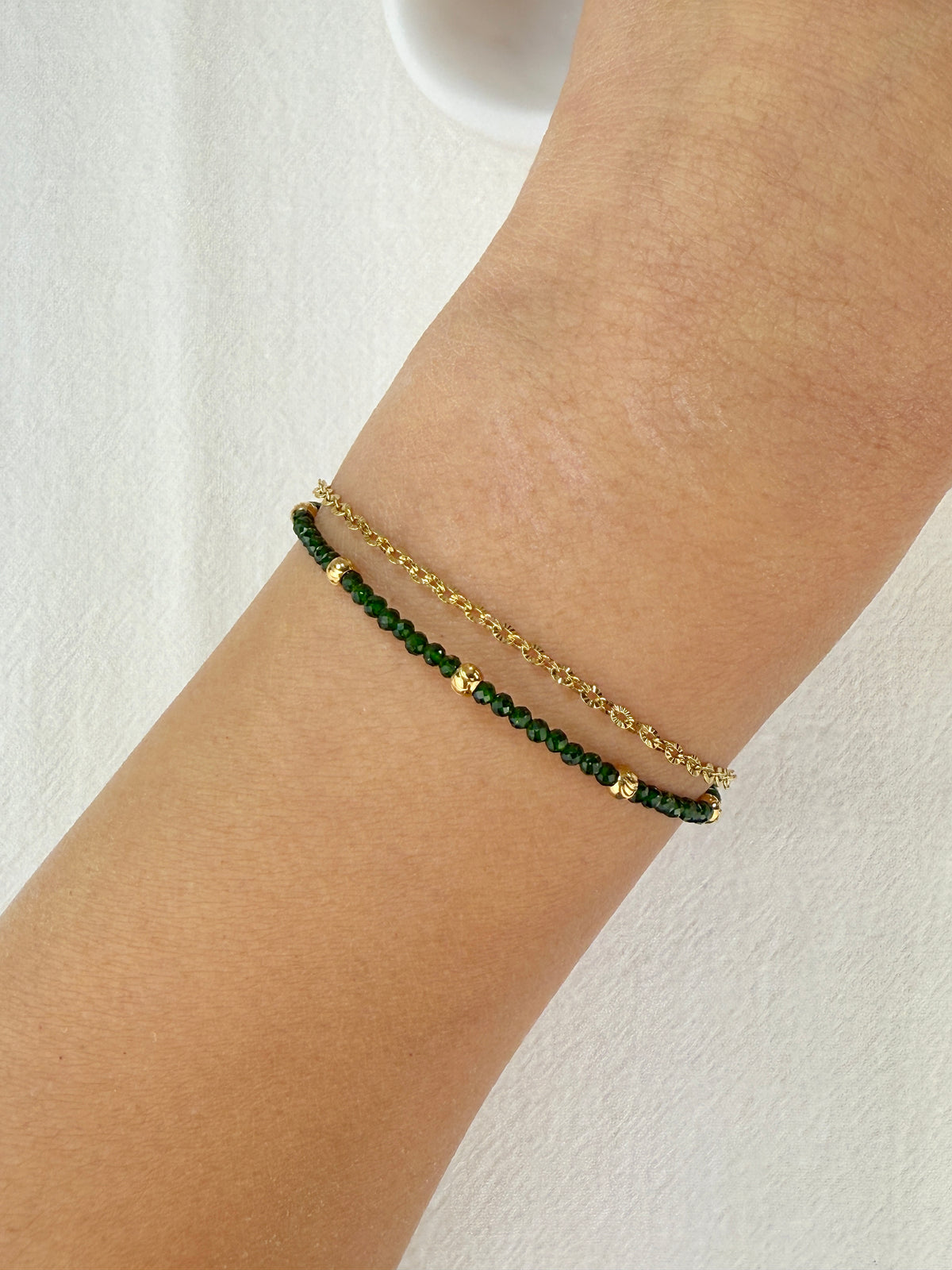 Bracelet PIERRE DE SABLE VERTE